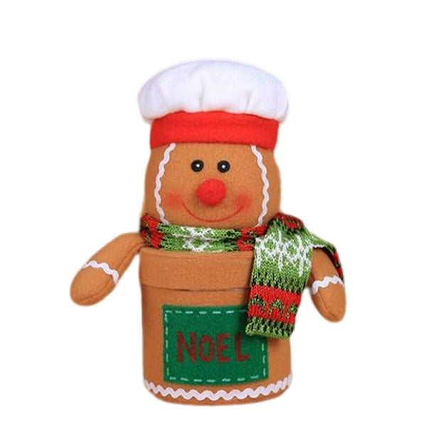 Monstrate Bolsa de regalo, soporte para regalo, tarro de caramelo, mano de obra, tamaño compacto, colgante de Navidad, accesorios para Kits de decoración para fiestas Forma de hombre de jengibre