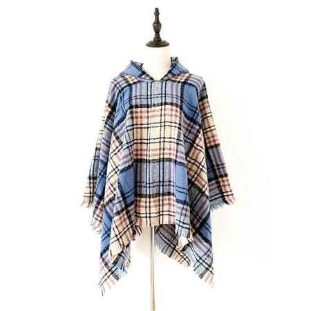 

Honeeladyy Clearance under 5$ Fashion Women Plaid Shawl Wrap Cape Sweater Knitting Cardigan Cloak