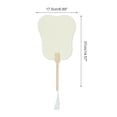 thumbnail image 2 of Unique Bargains 1 Pc Portable Double-Sided Long Handle Round Xuan Paper Palm-Leaf Folding Fan for Wedding Xuan Paper Bamboo Light Gray, White [Double-Sided Long Handle Round Paper Palm-Leaf], 2 of 5
