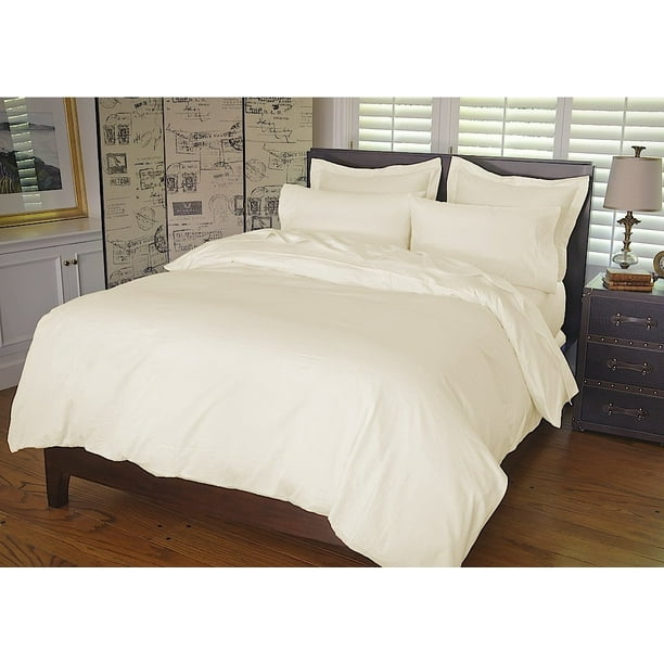 Warm Things Home 300 Thread Count Cotton Sateen Duvet Cover Ivory