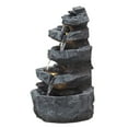 thumbnail image 4 of Aqzb 5-Tiered Cascading Rock, 22" High Outdoor Garden Waterfall with LED Lights And Pump, Resin Water Fountain for Garden, Patio, Yard, Deck Decor _Clearance Cascading Rock, 4 of 8