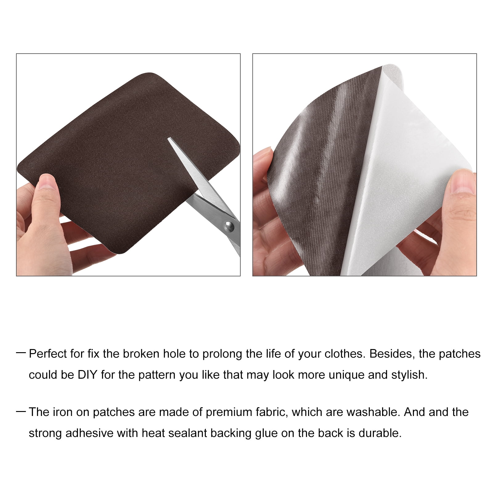 Unique Bargains Fabric Patch Iron-on Patches for Hole Repairing and Decoration Brown