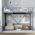 thumbnail image 4 of Kojooin Metal Loft Bed Twin Size, Heavy Duty Industrial Loft Bed with Safety Guard Rails, 4 of 6