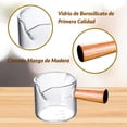 thumbnail image 4 of taza medidora de espresso resistentes con mango de madera, tazas medidoras para café, tazas de cristal, herramientas de modulación BLESIY tazas medidoras, 4 of 8