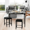 thumbnail image 3 of Giantex 3 Pieces Dining Table Set, Modern Bar Table Set w/2 Bar Stools, Counter Height Table Set for Living Room Restaurant, 3 of 10