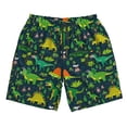 thumbnail image 3 of Uemuo Dinosaurs and Tropical Leaves and Flowers Pattern Men's Swim Trunks Hawaiian Beach Bathing Suit Swimsuits Beach Quick-Dry Shorts with Pockets-3X-Large, 3 of 9
