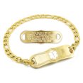 thumbnail image 1 of MedicEngraved Yellow Gold Stainless Steel Custom Medical Alert Bracelet - 5mm Figaro Link, 1 of 7