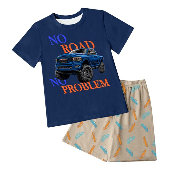 UAYOTSE Boys 2 Piece Summer Outfits Short Sleeve Tshirts and Elastic Waist Shorts Casual Sets,Sizes 11-12 Years