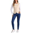 thumbnail image 2 of Chaleco de punto sin mangas de cuello en V de INSPIRE CHIC para mujeres, 2 of 6
