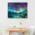 thumbnail image 2 of Nawypu Aurora Borealis Canvas Wall Art Northern Lights Prints Painting Artwork for Living Kids Room Bedroom Office Wall Decoration Scenery Framed Picture Decor Panel Ready to Hang, 2 of 6