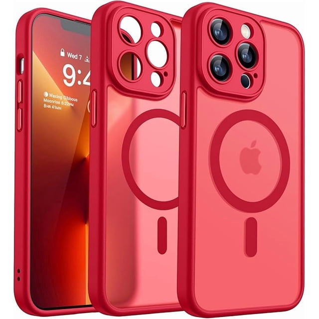 Funda Mate Roja a Prueba de Golpes para iPhone 13 Pro Max