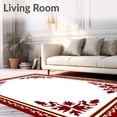 thumbnail image 2 of ODIKA 5'x7' Machine Washable Non-Slip Area Rug, Banner Tapestry Style with Commemorative Designs High Traffic Rug with Pad, Red, 671758, 2 of 8