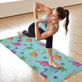 thumbnail image 6 of Light Blue Dinosaur Palm Pattern Hot Yoga Mat Towel Non Slip for Hot Yoga - Quick-Drying Yoga Mat Cover with 4 Corner Pockets with Travel Bag - Hot Yoga Towel Non Slip 70"x26", 6 of 6