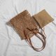 thumbnail image 4 of Bolso de hombro de paja Bolso de compras de malla de algodón tejido hueco para mujer (café) Tmvgtek Oficina Multiescena Multifunción, 4 of 9