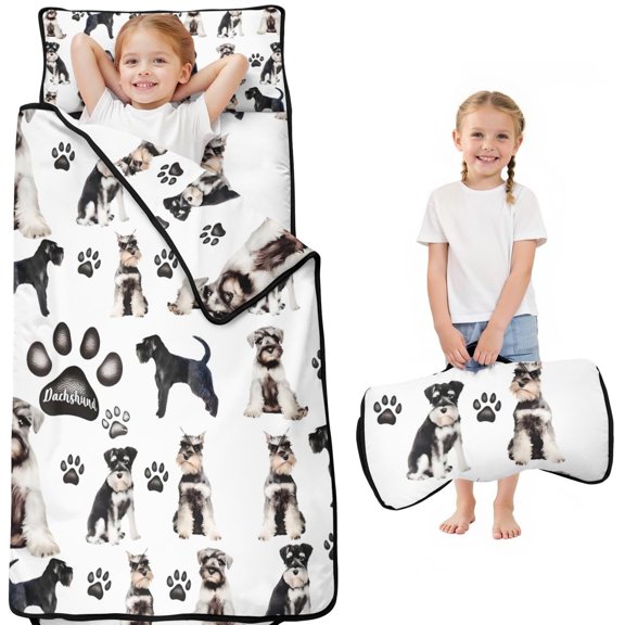 Schnauzer Dogs Toddler Nap Mats for Kids Preschool,Sleeping Mat Bag or Kids,Toddler Sleeping Bag,Toddler Nap Mat or Daycare