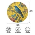 thumbnail image 3 of 15.4" Round Placemat Set of 1 Polyester Fabric Place Mats Non-Slip Dining Kitchen Table Mats for Kitchen Party Decor Bluebird Surrounded by Flowers, 3 of 5