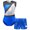 Blue, variant on YONGHS Kids Girls Gymnastics 2 Piece Outfits Sleeveless Leotards with Shorts Set Dance Athletic Biketard Blue 6