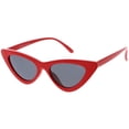 thumbnail image 2 of Womens Exaggerated Frame Cat Eye Sunglases Neutral Colored Lens 48mm (Red / Smoke), 2 of 4