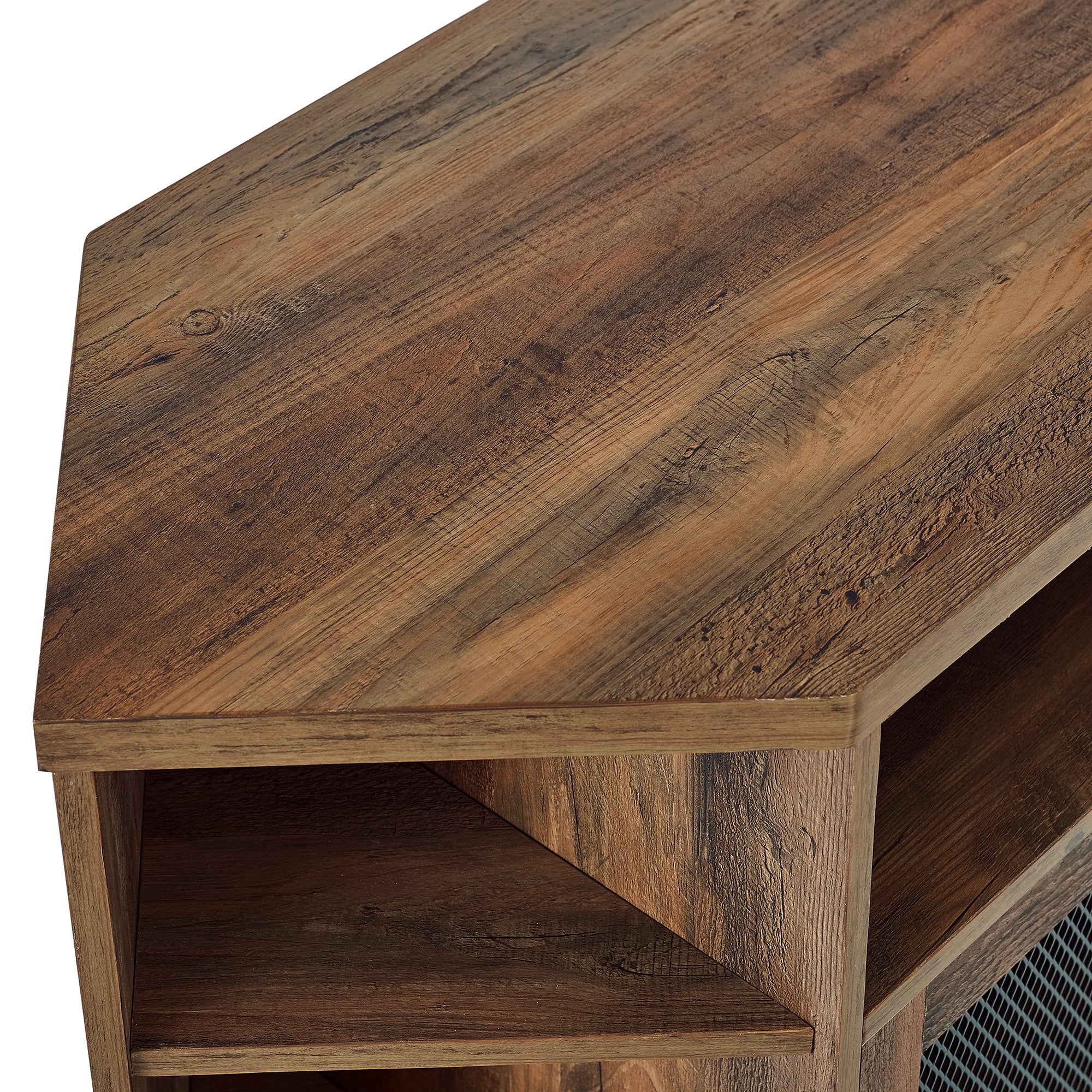 Walker Edison 48 inch Corner TV Stand for TVs up to 55", Barnwood