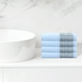 thumbnail image 2 of Juego de toallas de mano con patrones geométricos REGALWOVEN, toallas de baño de algodón, toallas de cara de bajo pelaje para baño, hotel, spa 13" x 13" azul 4 piezas, 2 of 7