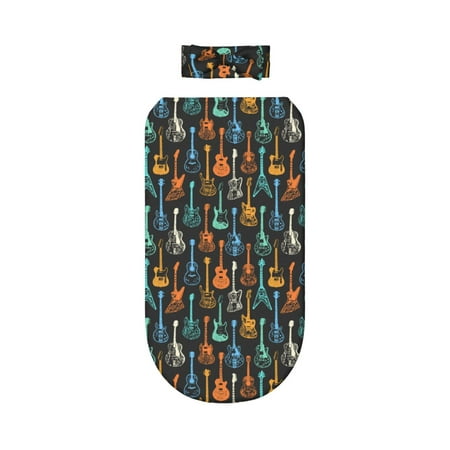 

Lafuoo Colorful Guitar Pattern 0-6 Months Newborn Swaddle Bag Headband Set for Girls Clothes Baby Care Products