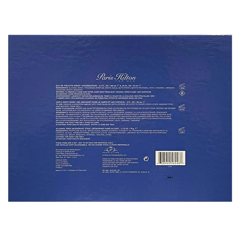 Paris Hilton Cologne Gift Set for Men, 4 Pieces - Walmart.com