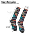 thumbnail image 2 of Xecao Colorful Fish print thigh-high socks, crafted for both men and women with a stretchy, high-opaque design perfect for daily wear, 2 of 6