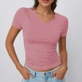 thumbnail image 6 of AviBest Women's T-Shirts, V-Neck Short Sleeve Slim Fit Tight Basic Tees Y2k Fashion Tshirts, 6 of 7