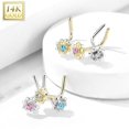 thumbnail image 4 of Nose Ring L-Bend with Prong Set CZ Center Starburst 14Kt Solid Gold 20g- S/Each, 4 of 8