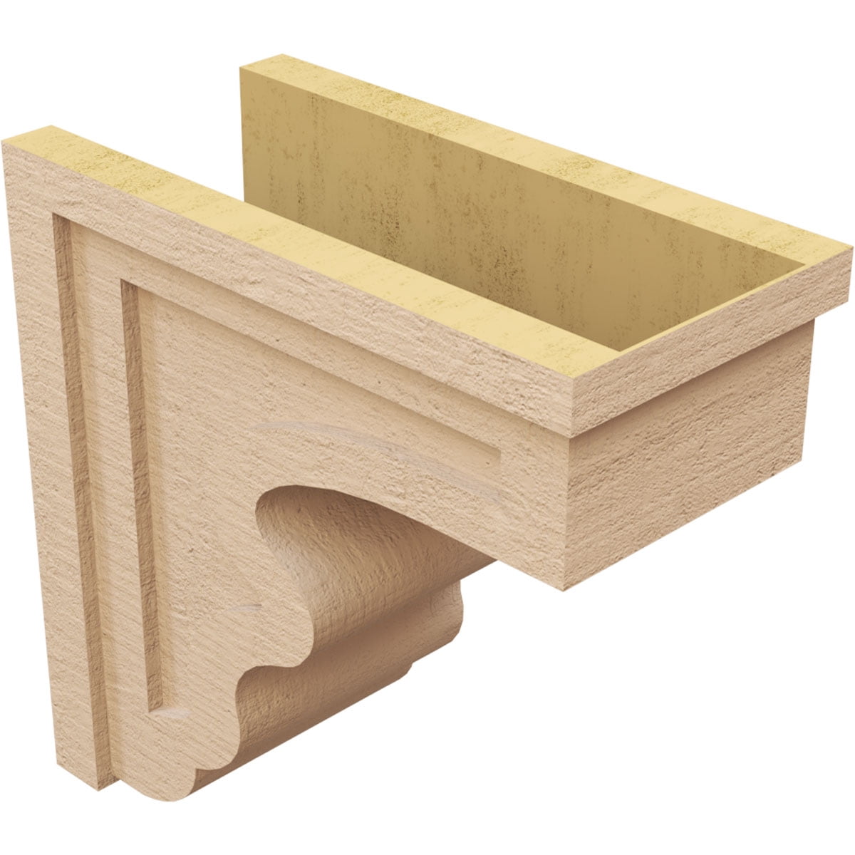 9"W x 18"D x 18"H Classic Highland Rough Cedar Woodgrain TimberThane Corbel, Primed Tan