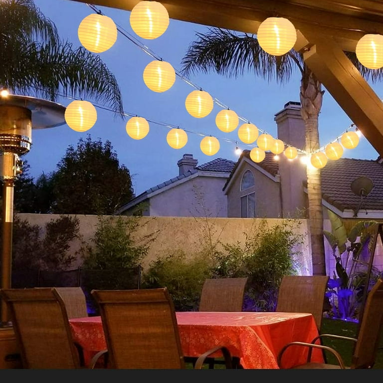 Decorative String Lights 10 LED White Nylon Lantern Outdoor