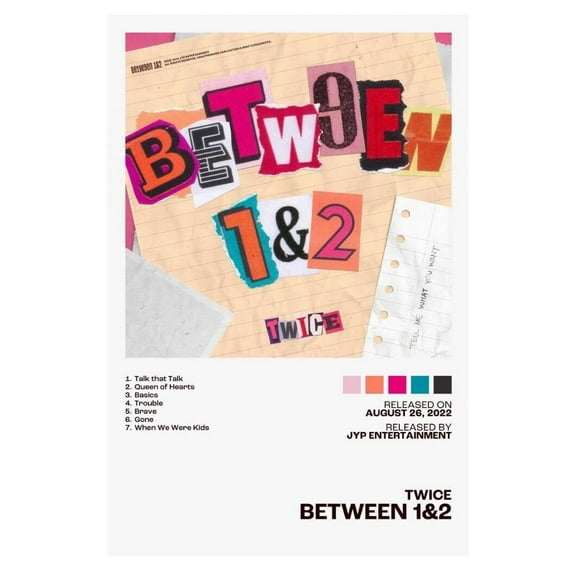 Twice BETWEEN 1&2 Album Cover Music Poster K-pop Home Decor For Living Room Aesthetic Kpop Female Girl Group Cover Trendy Korean Dorm Wall Art