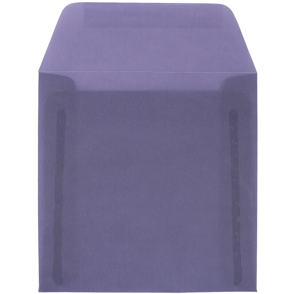 JAM Paper 6 x 6 Translucent Envelopes, Purple, 50/Pack, Wisteria Purple
