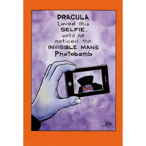 Nobleworks Dracula Selfie Funny Halloween Card