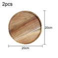 thumbnail image 2 of 2 Set Acacia Wood Plates Round Wooden Dinner Plates, Charger Serving Tray Lightweight, Unbreakable Natural Dinnerware Dishes for Steak, Snack, Dessert, Cake, Housewarming - 20cm, 2 of 6