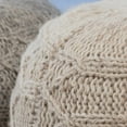 thumbnail image 2 of Noble House Handcrafted Boho Fabric Pouf, Ivory, 2 of 4