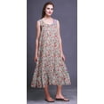 thumbnail image 4 of Bimba Light Grey Floral Pecan Leaves & Printed Cotton Nightgowns For Women Sleeveless Gown Sleepwear Maxi Dress XXX-Large, 4 of 6