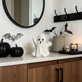 thumbnail image 6 of Cififendec Halloween Cute Ghost Figurine, 4"×3.58",Resin White Ghost Statues Holding Pumpkin Boo Sign for Aesthetic Desk Ornament Accents, 6 of 6