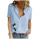 thumbnail image 1 of Top de manga corta con cuello vuelto y botones regulares con estampado Sexy de verano para mujer OAVQHLG3B Store  lin121212, 1 of 5
