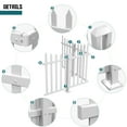 thumbnail image 3 of Sunshades Depot 9 Sets 32" H x 84" W Vinyl Picket Fence Panel White PVC Outdoor Decorative Fence Garden Picket Fence (20X9 Pickets, Scallop), 3 of 5