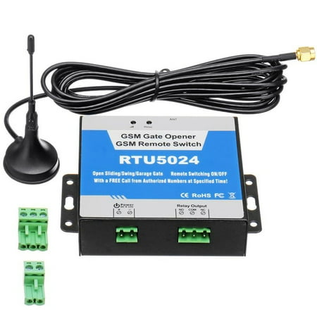 

CACAGOO GSM Door Gate Opener Remote On/Off Switch Free Call SMS Command Support 850/900/1800/1900MHz