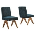thumbnail image 2 of Modway Lyra 19" Heathered Fabric Dining Side Chair in Azure (Set of 2), 2 of 10