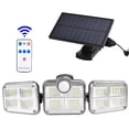 thumbnail image 1 of Lámpara solar para exteriores con sensor de movimiento, lámpara solar para exteriores de 122 LED con control remoto, foco solar de 1200 lúmenes, foco solar para jardín con cable de 5 m,, 1 of 5