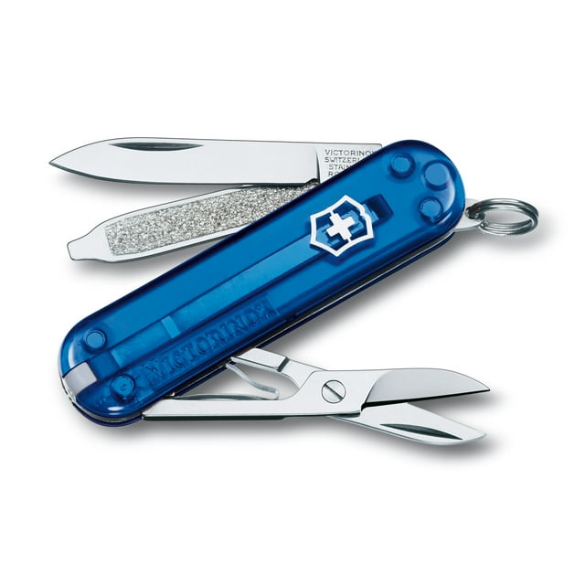Victorinox Classic SD Couteau de Poche en Saphir Translucide à 7 Fonctions