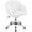 Snowy, variant on OWNEN White Desk Chair Vanity Chair with Back Modern Faux Leather Swivel Rolling Office Computer Armchair for Living Room, Bedroom,White,Faux Leather
