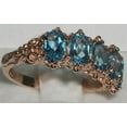 thumbnail image 3 of LBG British Made 10k Rose Gold Natural Blue Topaz Womens Eternity Ring - 33 size options - Size 7.25, 3 of 5