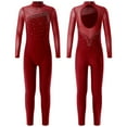 thumbnail image 3 of iiniim Kids Girls Long Sleeve Rhinestone Gymnastics Leotard Unitard Full Body One Piece Figure Ice Skating Jumpsuit Bodysuit, 3 of 7