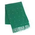 thumbnail image 2 of CTM  Pearl Embellished Solid Fringe Oblong Scarf (Women), 2 of 4
