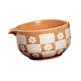 thumbnail image 2 of Tazón de matcha con boquilla, ideal como regalo para el hogar o la oficina. Perfecto para amigos o familiares. Chawan, té tradicional. Beige Naranja, 2 of 9