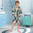 thumbnail image 5 of FORMRS Niños Bathrobe Unisex Hooded Robe Soft Plush Pajamas Sleepwear, Size 4-6T, Isometric Pink, 5 of 7